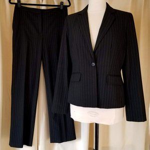 Black Charter Club Pant Suit with white pinstripe